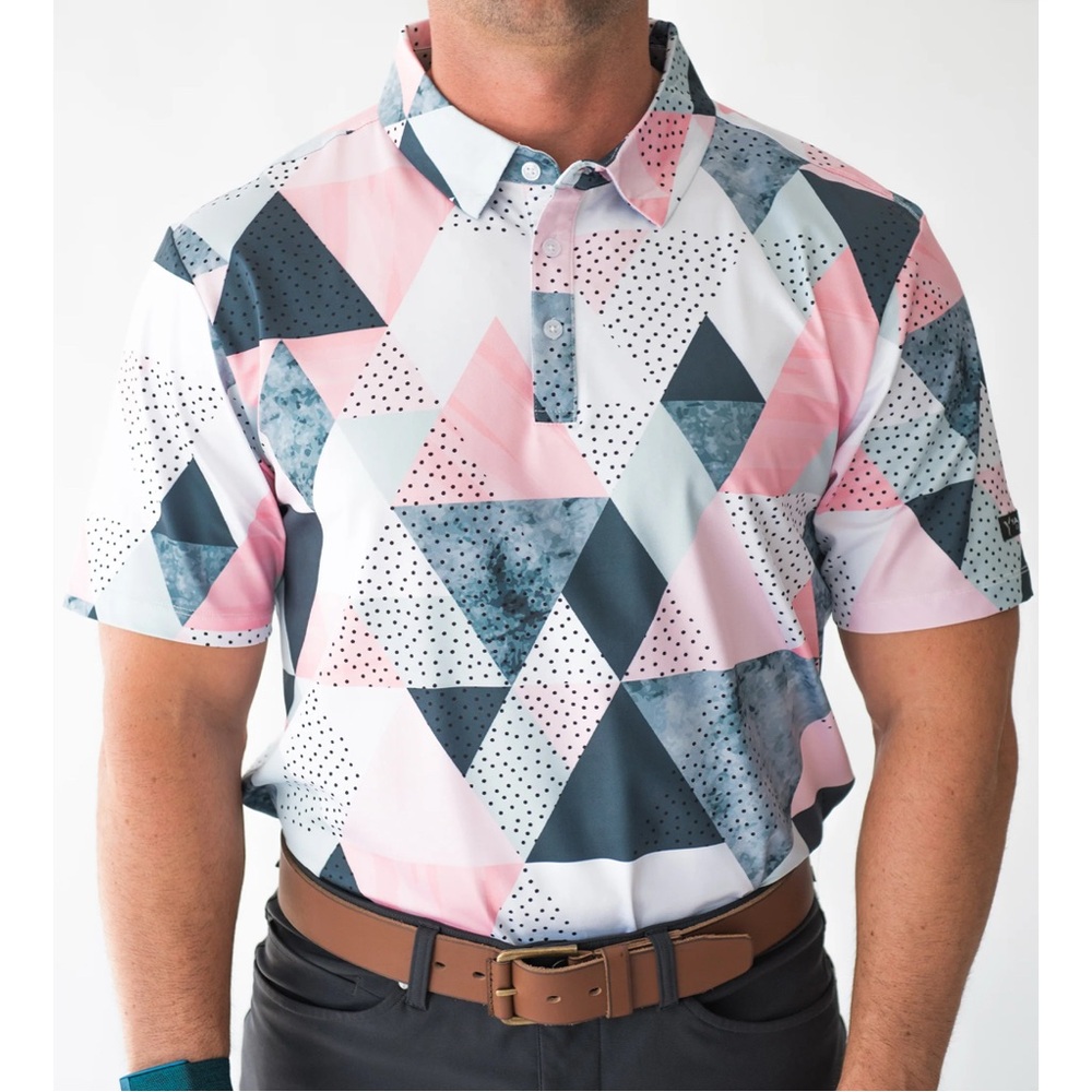Yatta Golf Polo Birdie Dropper Abstract Moisture Wicking Athletic Fit Mens XL
